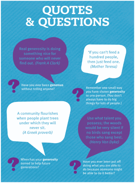 Generosity Quotes and Questions
